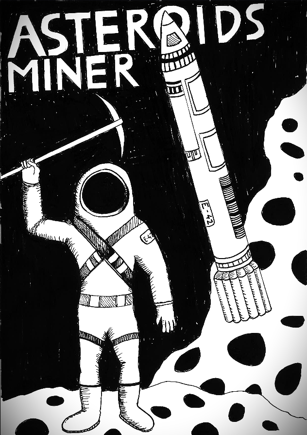 Asteroid Miner — dipinto di Erma Art